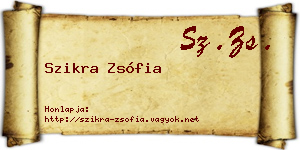 Szikra Zsófia névjegykártya
